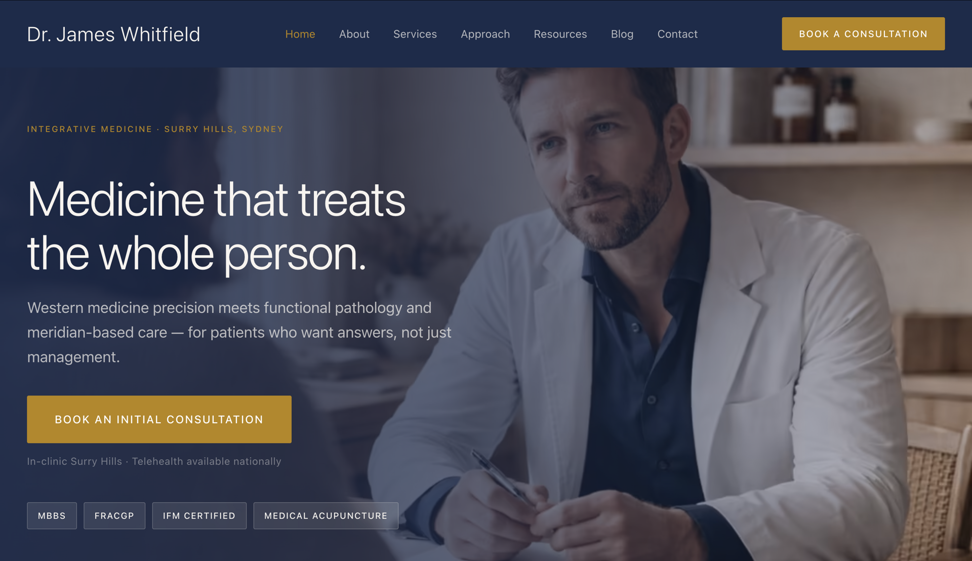 Dr James Whitfield — Integrative GP website preview